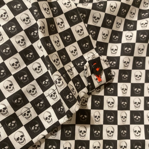 SHIRT NEW Maceoo Gallileo gingham skull Luxe Paris L - Picture 3 of 14